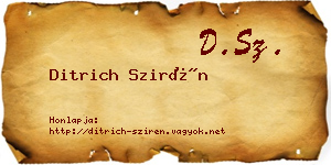 Ditrich Szirén névjegykártya
